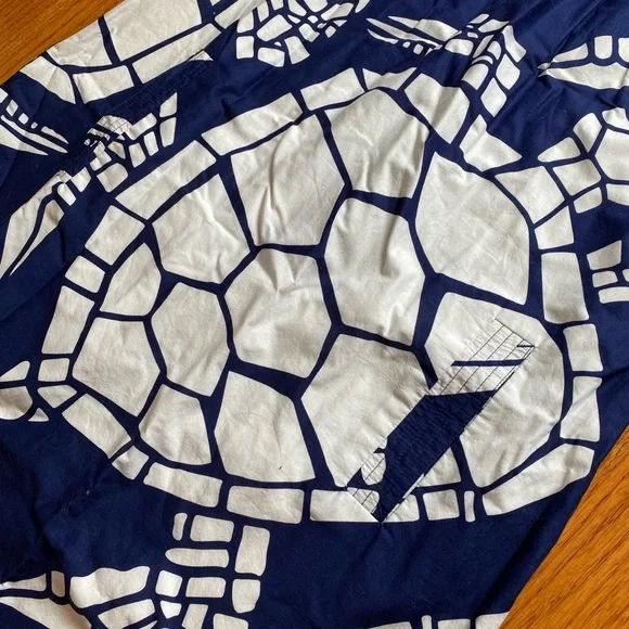 J Crew Navy Blue White Beach Turtle Halter Neck Dress Sz 4 - Picture 3 of 3